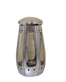 Náhrobný lampáš L6 – nerezový, šesťhranný